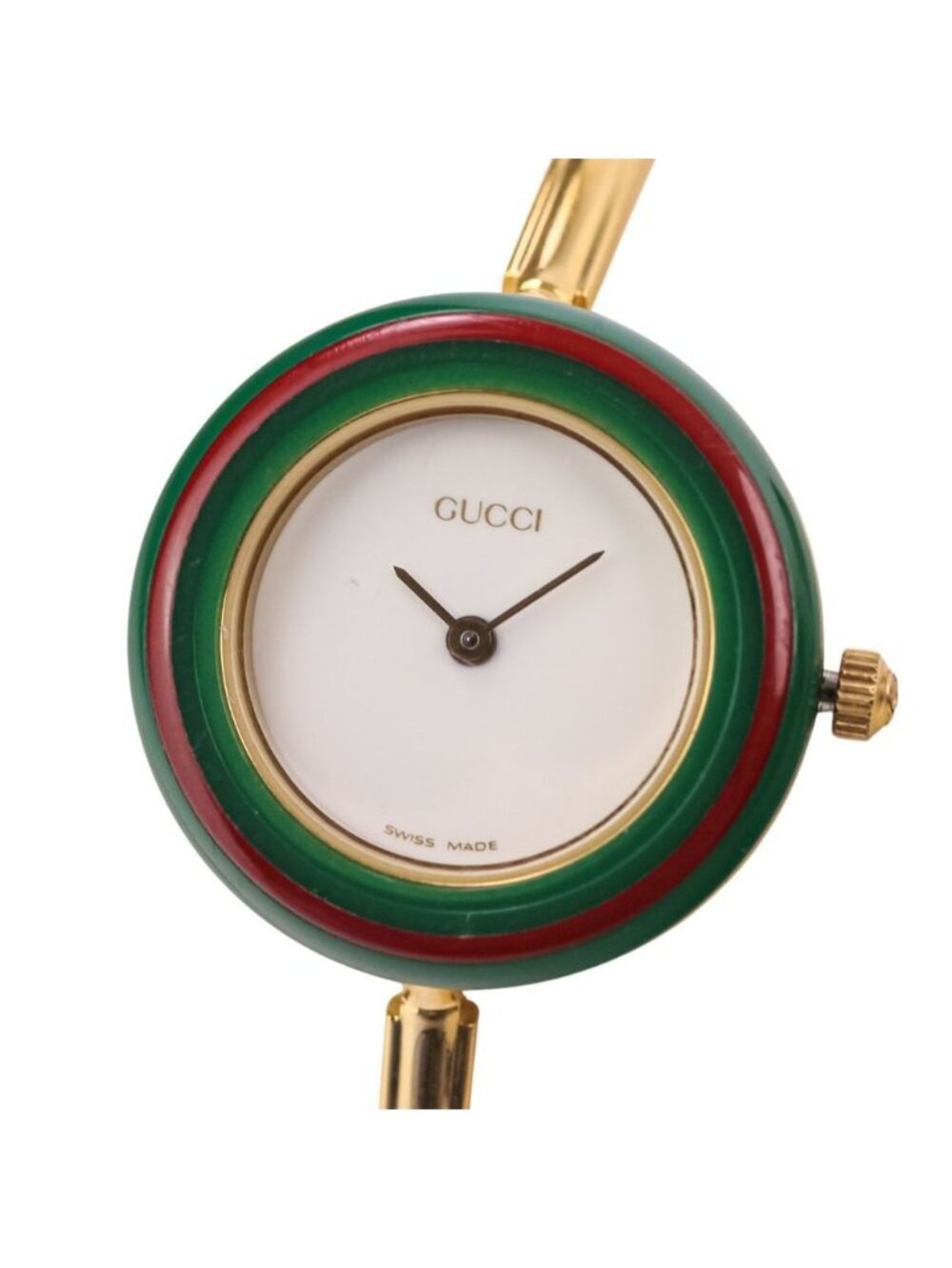 Gucci Change Bezel Quartz Watch White Dial Gold Colored